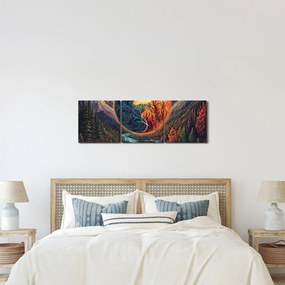 Obraz - Żywioły (z zegarem) (90x30 cm)
