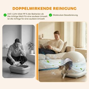 PawHut Samoczyszcząca kuweta, XL 72L, automatyczna kuweta z kamerą HD, sterowanie aplikacją, worki na odpady, dla kotów 1-12 kg | Aosom PL