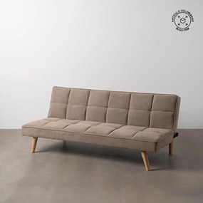 Beżowa rozkładana sofa z tkaniny szenilowej 175 cm – Ixia