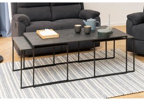 Stoliki z blatem w dekorze marmuru w kolorze matowej czerni zestaw 3 szt. 60x120 cm Infinity – Actona