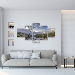 Obraz rzeki z drzewem (125x70 cm)