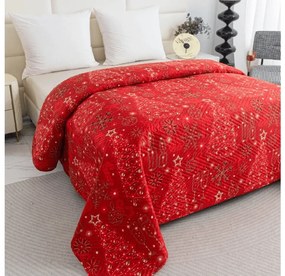 Narzuta na łóżko CHRISTMAS MAGIC, czerwona Rozmiar: 200 x 220 cm