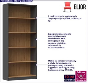 Otwarty regał na ubrania antracyt + dąb artisan S9-S05