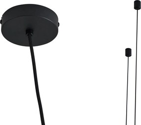 Nowoczesna lampa wisząca czarna z przydymionym szkłem, 5-punktowa - Hybrid