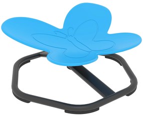 AIYAPLAY Sensoryjny fotel obrotowy dla dzieci, w kształcie motylka, wspiera równowagę i koordynację, plastik, stal, niebieski