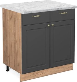 Szafka dolna do kuchni antracytowo-złoty 80x60x82 fame-line