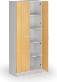 Metalowa szafa z drewnianymi drzwiami, demontowana, 1950 x 800 x 400 mm, buk