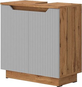 Szafka pod umywalkę dąb/szary w paski 59.8x32x62.1 lotta
