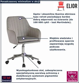 Popielate stylowe krzesło obrotowe H3-C97