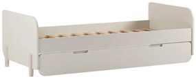 Łóżko wysuwane 2 x 90 x 190 cm - MDF i drewno sosnowe - Naturalny i beżowy - TALUDO