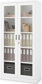 Przeszklona szafa medyczna Amelia 90x40x185 cm biała