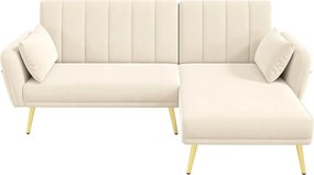 Nowoczesna składana sofa - Narożnik w kształcie L - Rozkładana sofa z dodatkowym narożnikiem - beżowy