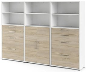 Biały regał modułowy w dekorze dębu 268x189 cm Prima – Tvilum
