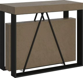 Konsola rozkładana 90x40/196 cm Sketa Small szaro-beżowy rama w kolorze antracytu