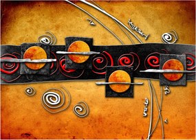 Abstrakcyjny obraz - Planety (70x50 cm)