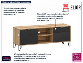 Szafka RTV na nóżkach dąb evok + czarny A7-A38