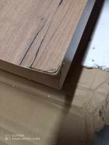 PROMOCJA Biały stół jadalniany z blatem w dekorze dębu złotego craft ADAM 100x60 II gatunek