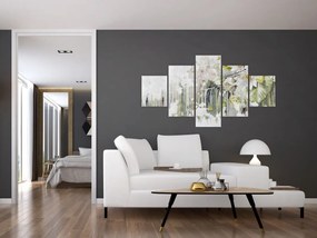 Obraz - Białe kwiaty, vintage (125x70 cm)