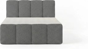 Stylowe łóżko tapicerowane KORA 160x200 cm w tkaninie CENTAUR 15 szarej