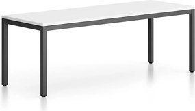 Ławka FRAME, podstawa czarna, 1685 x 404 x 468 mm, biały