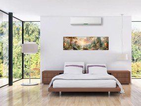 Obraz - Pawie w ogrodzie (170x50 cm)