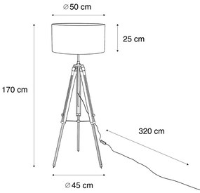 Lampa podłogowa, mosiężny trójnóg z welurowym abażurem, zielony, 50 cm - Cortin klasyczny/Antyczny Oswietlenie wewnetrzne
