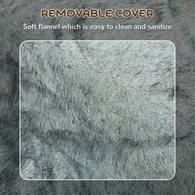 PawHut Składana drabinka dla zwierząt, 3 stopnie, pokrywa z pluszu do prania, płyta wiórowa, 46 x 35 x 35 cm, Jasnoszary