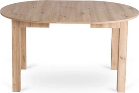 Zestaw Stół Okrągły Rozkładany HARRY 102-142 cm Dąb Artisan i 4 Krzesła FREDY Szare