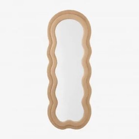 Lustro Ścienne Nieregularne 60x160 Cm Tapicerowane Evelyn Chenille Peach - Sklum