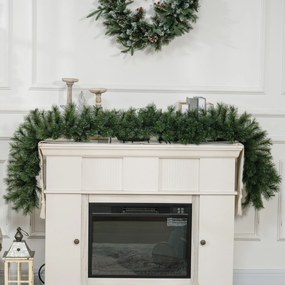 HOMCOM Girlanda świąteczna 1,8 m, dekoracja z 160 końcówkami, Zielona | Aosom PL