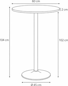 Stół barowy Hvar okrągły, czarny 60 cm