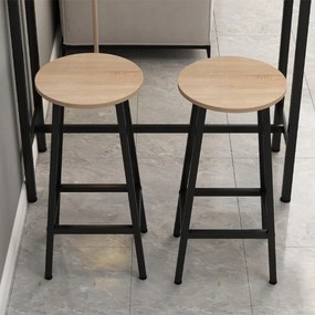 2x krzesło wysokie hoker barowy kuchenny stołek taboret metalowy dąb loft