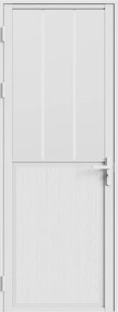 Odwracalny zestaw drzwiowy z aluminium i szkła hartowanego szronionego w stylu loftowym - wys. 204 x szer. 93 cm - Biały ERMELO