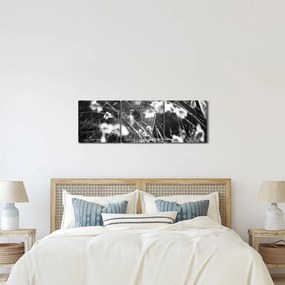 Obraz - Pajęczyna na łące (z zegarem) (90x30 cm)