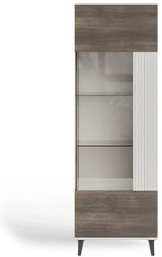 Witryna wysoka RANDOM 2 W-1 60cm orzech/kaszmirowa HALMAR