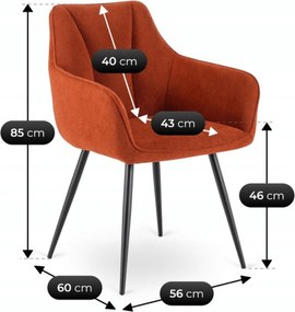 Krzesło Tapicerowane do Salonu NAWARA Rude Nowoczesne