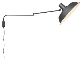 Lampa ścienna czarna regulowana z przełącznikiem - Danielle Nowoczesny Oswietlenie wewnetrzne