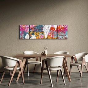 Obraz - Serce na abstrakcyjnym tle (170x50 cm)