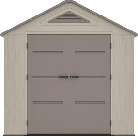 Domek ogrodowy z żywicy w kolorze beżowym i brązowym 9,5 m² z podłogą – grubość 22 mm – ANTEVA
