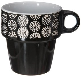 Zestaw 6 filiżanek porcelanowych na stojaku, kubki do kawy, komplet filiżanek, porcelanowe kubki na stojaku