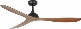Faro Barcelona - Gotland L Czarny/drewniany wentylator sufitowy - cichy silnik prądu stałego, brak światła, pilot zdalnego sterowania, 6 prędkości