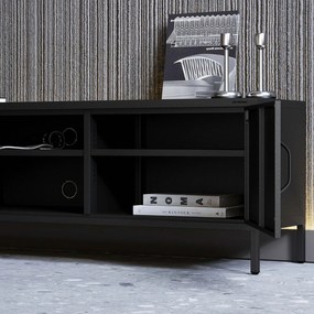 Szafka RTV długa XL czarna ROSARIA 1700 x 400 x 500