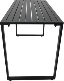 Outsunny Stylowy Zestaw Mebli Ogrodowych 3-częściowy - Stół i 2 Ławki, Metalowa Konstrukcja, Czarny Kolor, 110x55x70cm