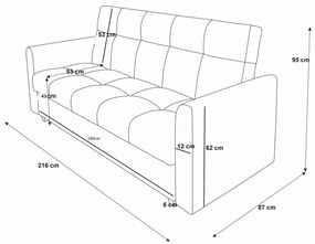 Czarna tapicerowana minimalistyczna wersalka Oldex 6X