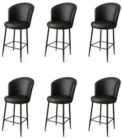Zestaw krzeseł barowych Uras Black, 6 szt., 6 szt.