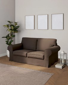 Pokrowiec na sofę Ektorp 2-osobową rozkładaną, model po 2012 kolor brązowy tkanina strukturalna