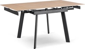 Stół Rozkładany Kwadratowy LARES 90-150 cm Ceramiczny Dąb/Czarny Loft
