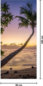 Fototapeta na drzwi - Palma na plaży (95x205cm)