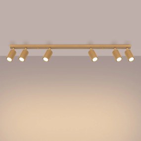 Listwa oświetleniowa 6-punktowa KARBON 6L złota ryflowana SOLLUX  LIGHTING