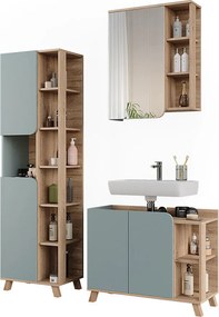 Zestaw mebli łazienkowych sonoma/niebieski 80x35x65 karen